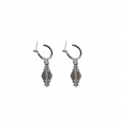 CHROME HEARTS TINY CH CROSS EARRINGS